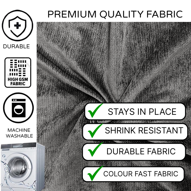 Thumbnail: 2 Seater Sofa Cover With Tassels:Dark Grey Bohemian Embroidered Back Cover