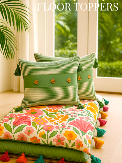 Premium multipurpose topper and floor mat—ideal as floor topper, sofa topper, bay window topper, car seat topper, or baby play mat, high-GSM, anti-slip, washable.