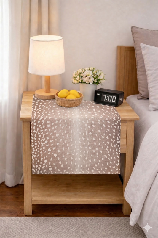 Thumbnail: Brown Antelopeprint Table Runner |Nightstand, Bed Side Table Cabinet