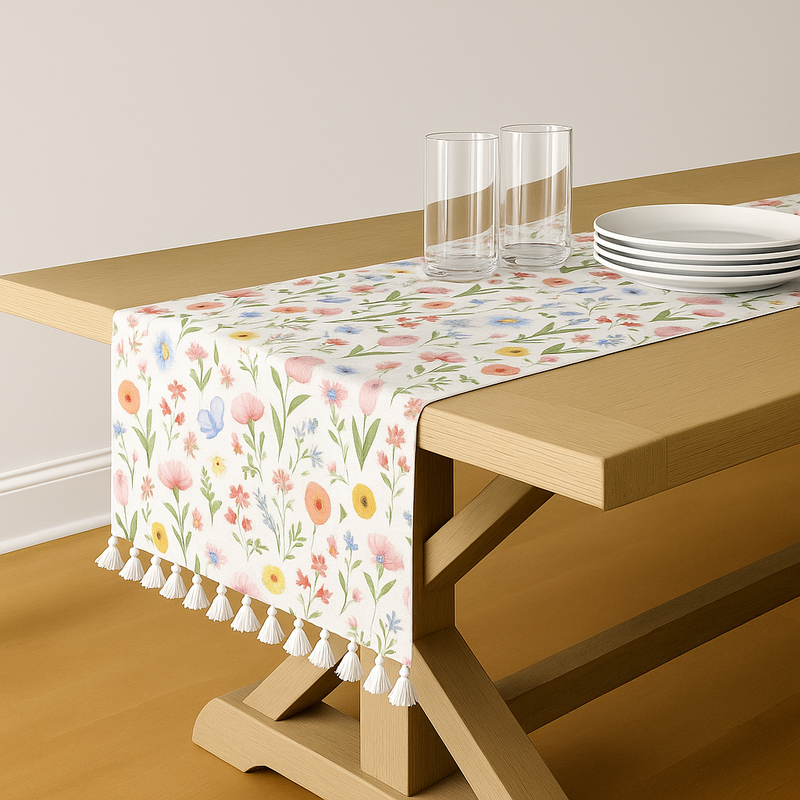 Thumbnail: Spring  Floral Multicoloured Table Runner Coffee Table, Living Room Sofa Table