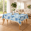 Thumbnail: Blue Bloom Tassel Coffee Center Table Cover|Table Cloth Living Room Decor