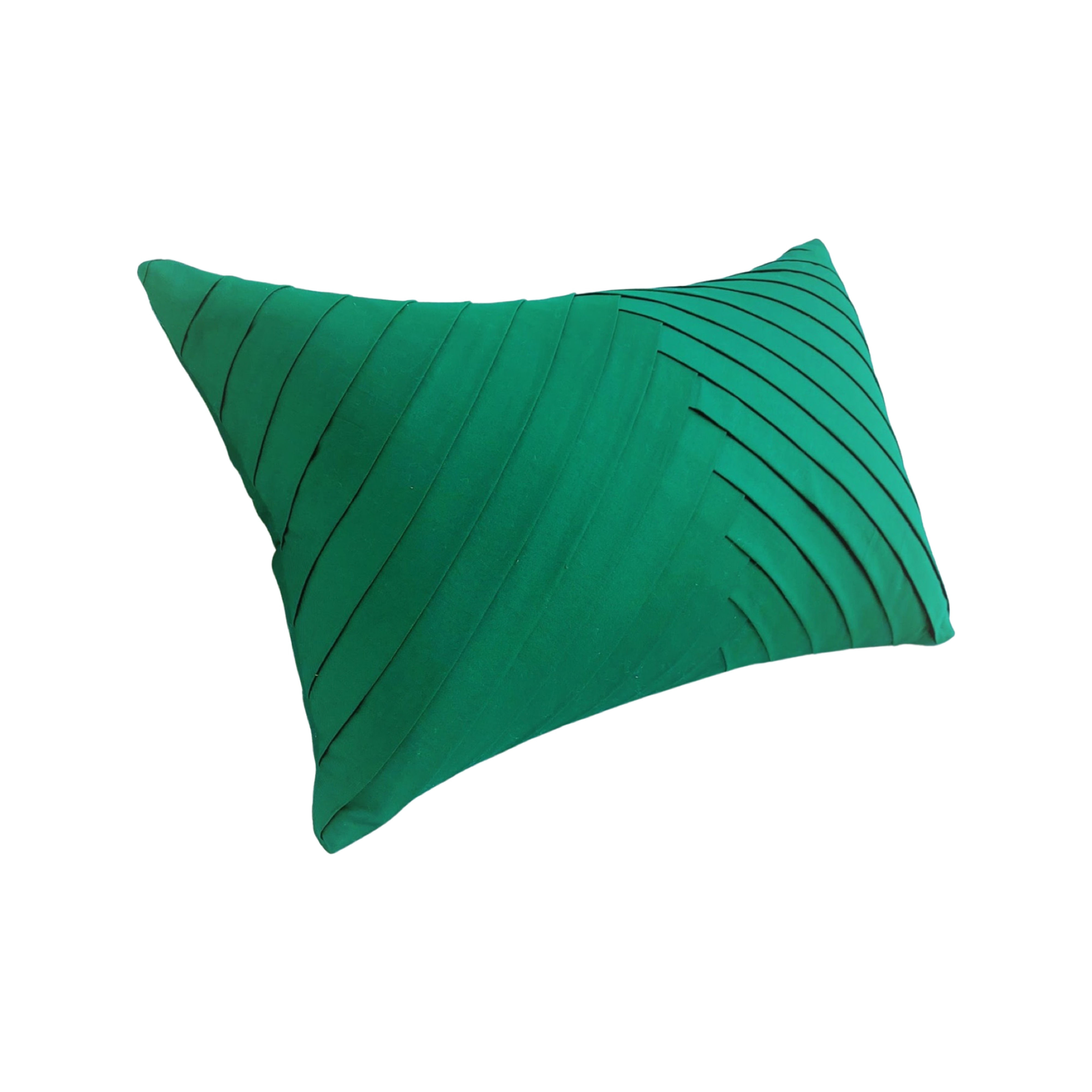 Green Pleated Cushion Cover