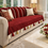 Thumbnail: 2 Seater Sofa Cover With Tassels: Maroon Moroccan Embroidered Back Cover