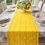 Miniatura: Yellow Pleated Table Runner With Tassel Coffee Table, Living Room Sofa Table