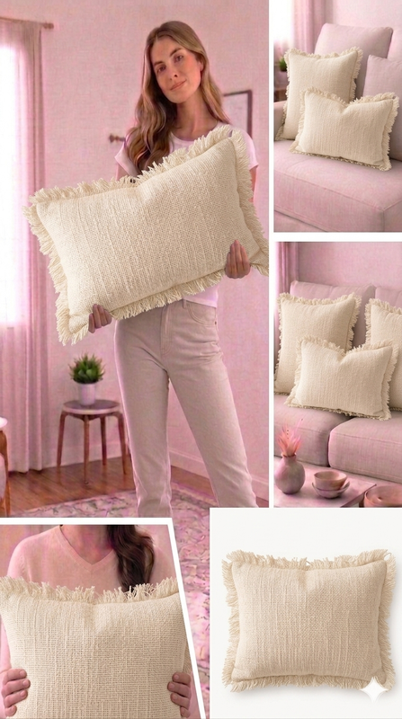 Thumbnail: Neutral Cotton Baskeweave  Rectangular Cushion Cover 12x30 Inches
