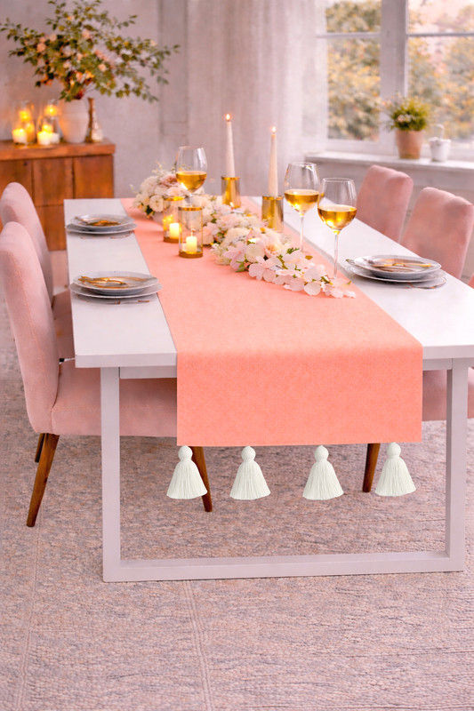 Thumbnail: Peach Table Runner Center Dining Table, Entry Console
