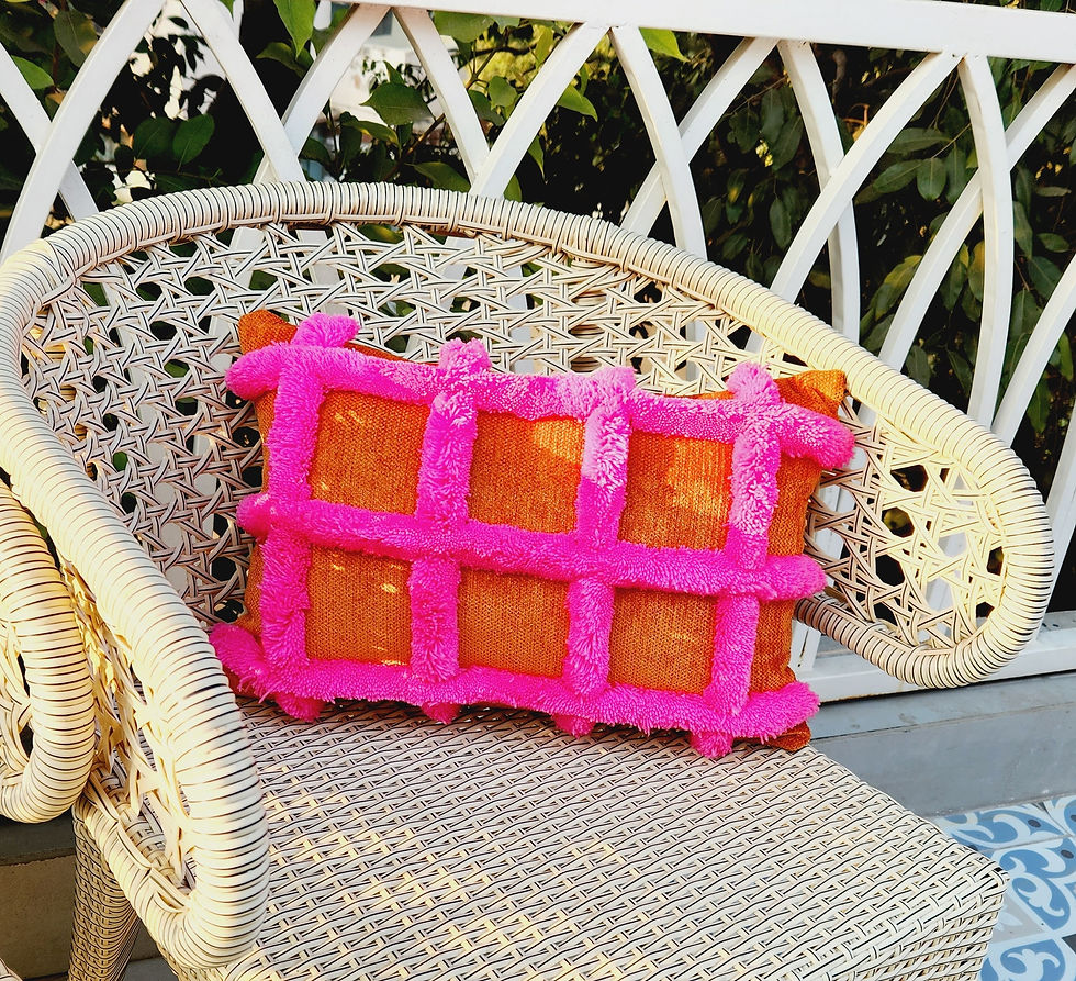Miniatura: Pink Tufted Cushion Cover