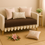 Thumbnail: Dark Brown 2 Seater Sofa Cover With Tassel Anti Slip Tassel Sofa Throw|