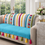 Miniatura: 3 Seater Sofa Cover With Tassels:Cerulean Blue Bohemian Embroidered Back Cover