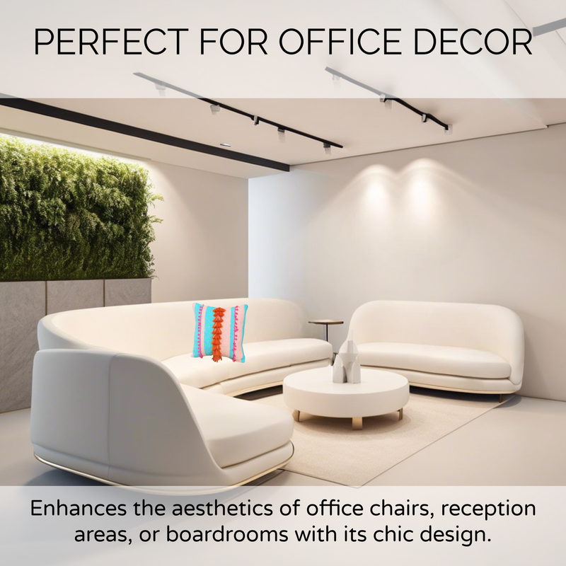 Thumbnail: Pink & Green Cushion Cover With Tassels  Square Sofa Cushion Cover 12x12 Inches