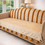 Miniature : 3 Seater Sofa Cover With Tassels: Beige Moroccan Embroidered Back Cover