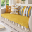 Μικρογραφία: 2 Seater Sofa Cover With Tassels:Mustard Bohemian Embroidered Back Cover