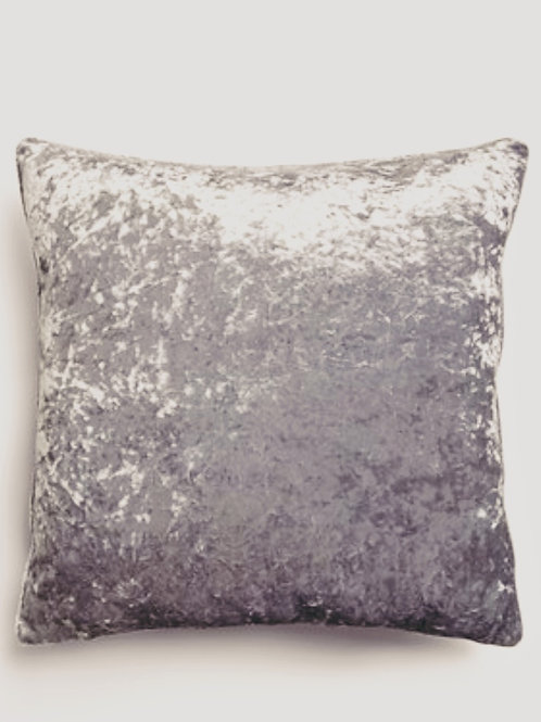 Grey Crushed Velvet Cushion Cover