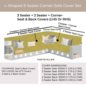 Thumbnail: L-Shaped Corner Sofa Cover, Solid Olive Green Sofa Cover With white Tassel