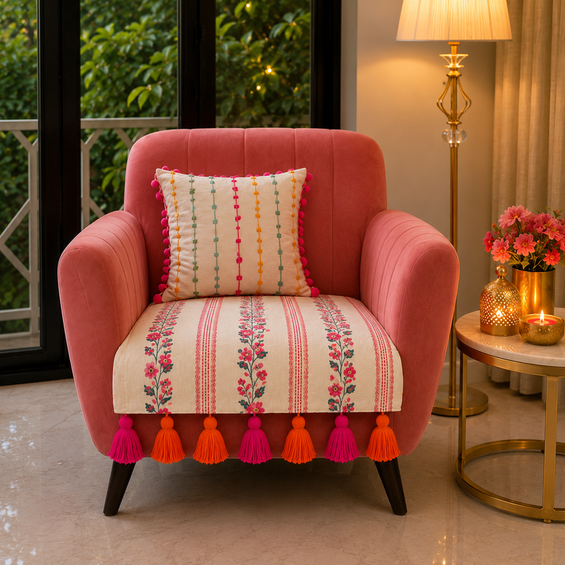 Thumbnail: Multicolor Single Seater Wing Chair, Dining Chair or Office Chair Cover