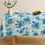 Thumbnail: Blue Bloom Printed Boho Center Table Cover|Table Cloth Living Room Decor