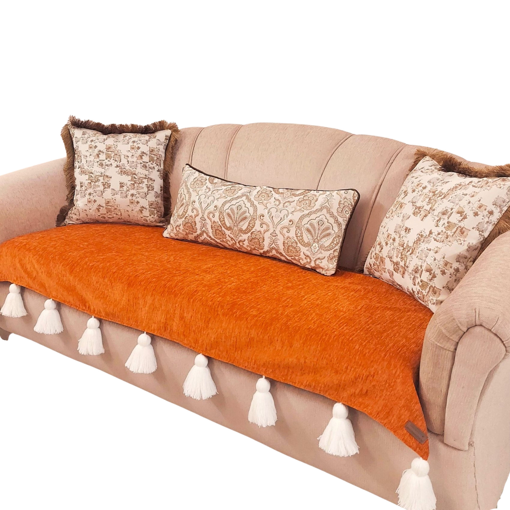 Orange Sofa Cover for Living Room