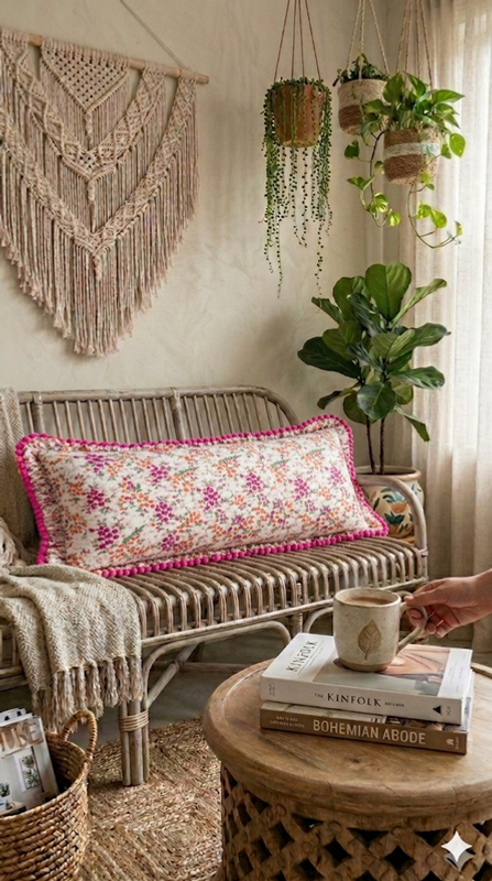 Thumbnail: Floral Cottagecore Cushion  Rectangular Full Body Bed Pillow Cover 12x48 Inches