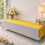 Miniature : Yellow Pleated Tassel Runner  |Nightstand, Bed Side Table Cabinet