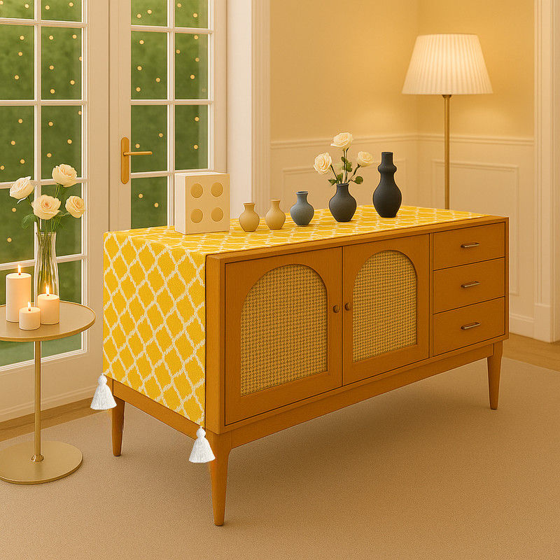 Thumbnail: Yellow Diamond Multicoloured Table Runner Coffee Table, Living Room Sofa Table