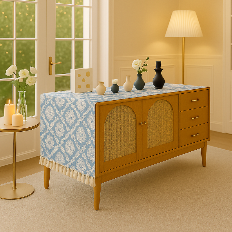 Thumbnail: Frosted Floral Multicoloured Table Runner Coffee Table, Living Room Sofa Table