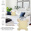 Thumbnail: Boho Tassels � Mustard & White Striped  Square Sofa Cushion Cover 16x16 Inches