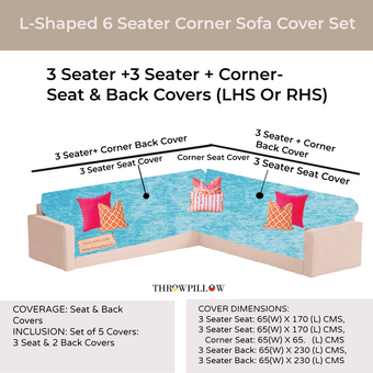 Ice Blue L Shape Corner Sofa Cover, Luxe Solid Sofa Cover