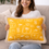 Pikkukuva: Yellow Tropical Palm Cotton Fringe Rectangular Cushion Cover 14x30 Inches