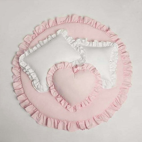 Pink Frill Baby Mat & Pillows Comb