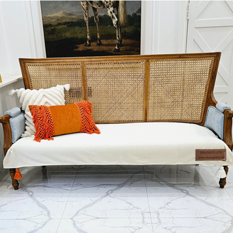 Neutral L Shape Corner Sofa Cover, Luxe Solid Sofa Cover