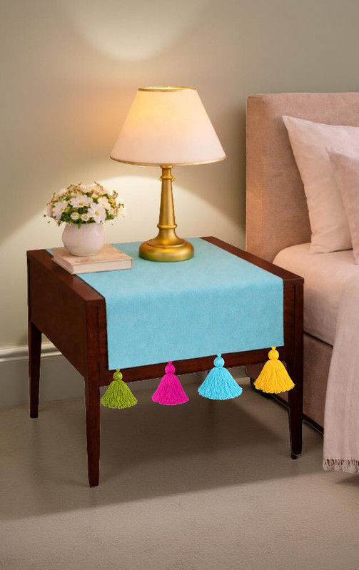 Thumbnail: Ice Blue Table Runner |Nightsice Blued, Bed Side Table Cabinet