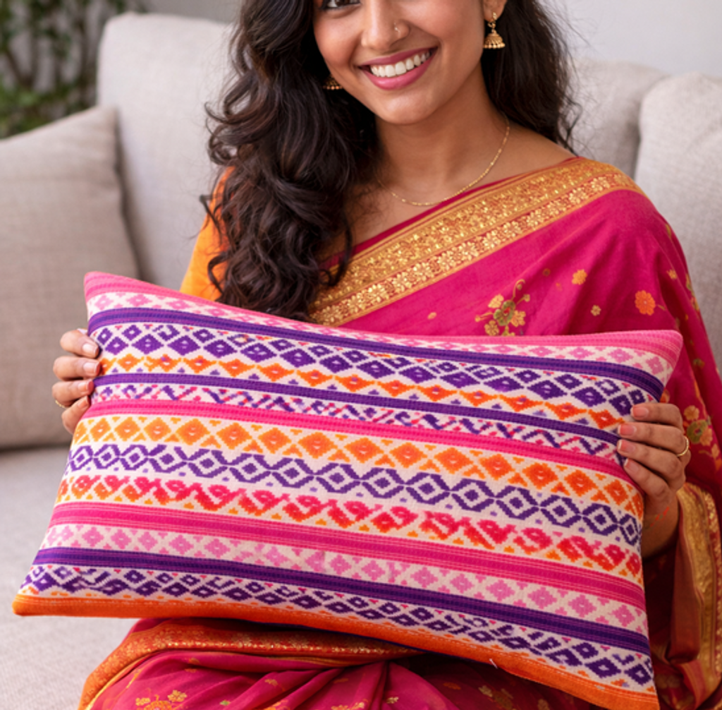 Multicolor Aztec Tribal Rectangular Cushion Cover 14x20 Inches