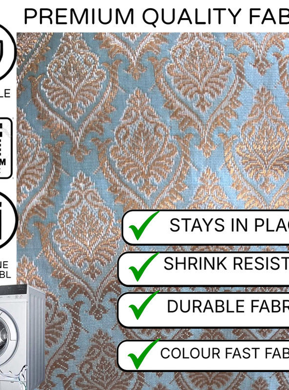 Miniaturebillede: Ice Blue-Gold Table Runner Coffee Table, Living Room Sofa Table