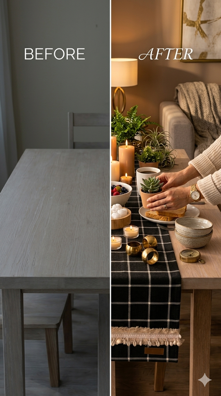 Thumbnail: Scandinavian Black Cotton Table Runner Center Table Coffee Table Living Room
