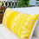थंबनेल: "Comfortable mustard yellow bird trail cushion on a chair"