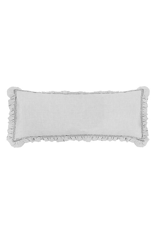 Light Grey Frill Rectangular Cushion