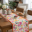 Thumbnail: Printed Pink Floral Orange Pom-Pom Lace Table Runner |Living Room Sofa Table