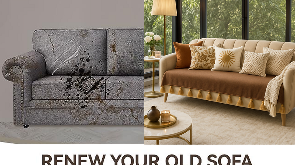 Thumbnail: LShape 7 Seater Sofa Cover With Tassels Brown 3 Seater + 3 Seater + 1 Corner