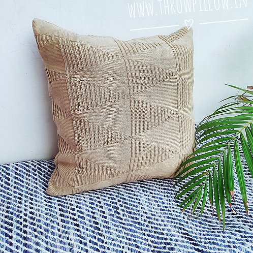 Almond Self Pattern Cushion Cover
