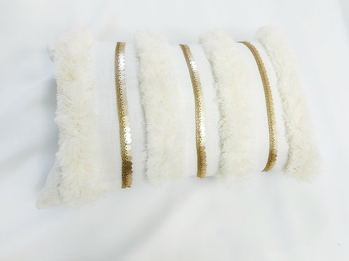 Pearl white Tufted Cushion