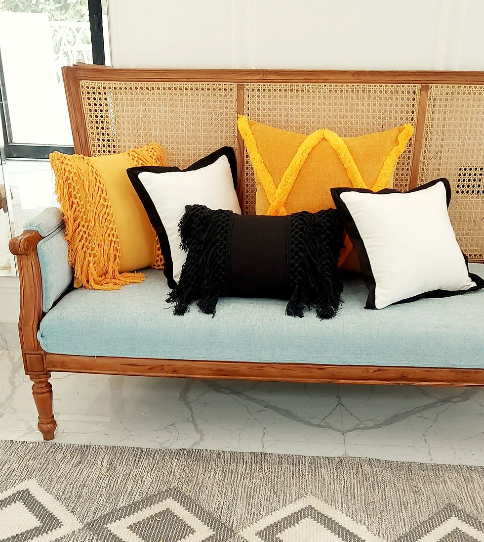 Miniatura: Black Boho Cushion Cover