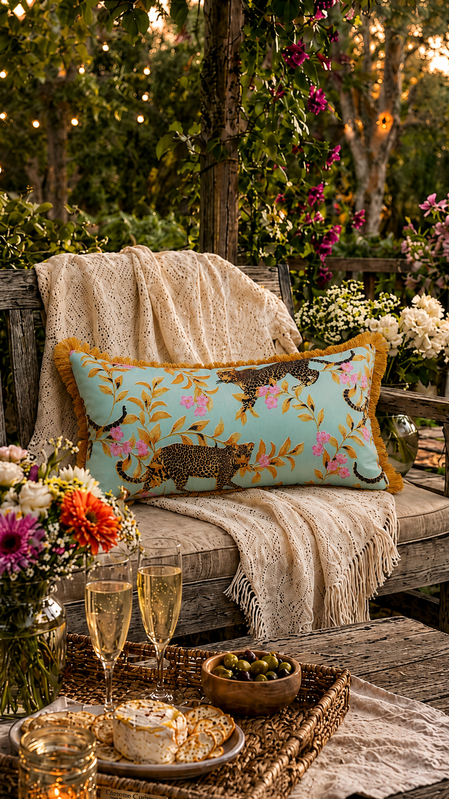Minijatura: Leopard Botanical Cushion Cover Rectangular Cushion Cover 12x30 Inches