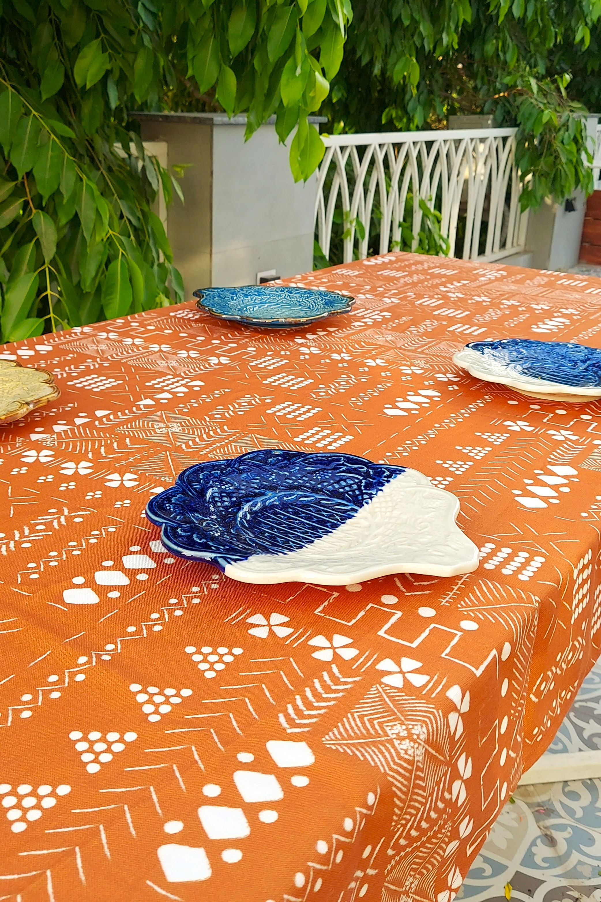 Mud Cloth Terracotta Table Cover