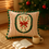 Thumbnail: Christmas Holiday Red Green Stripe Pom-Pom Square Cushion Cover 16x16 Inches