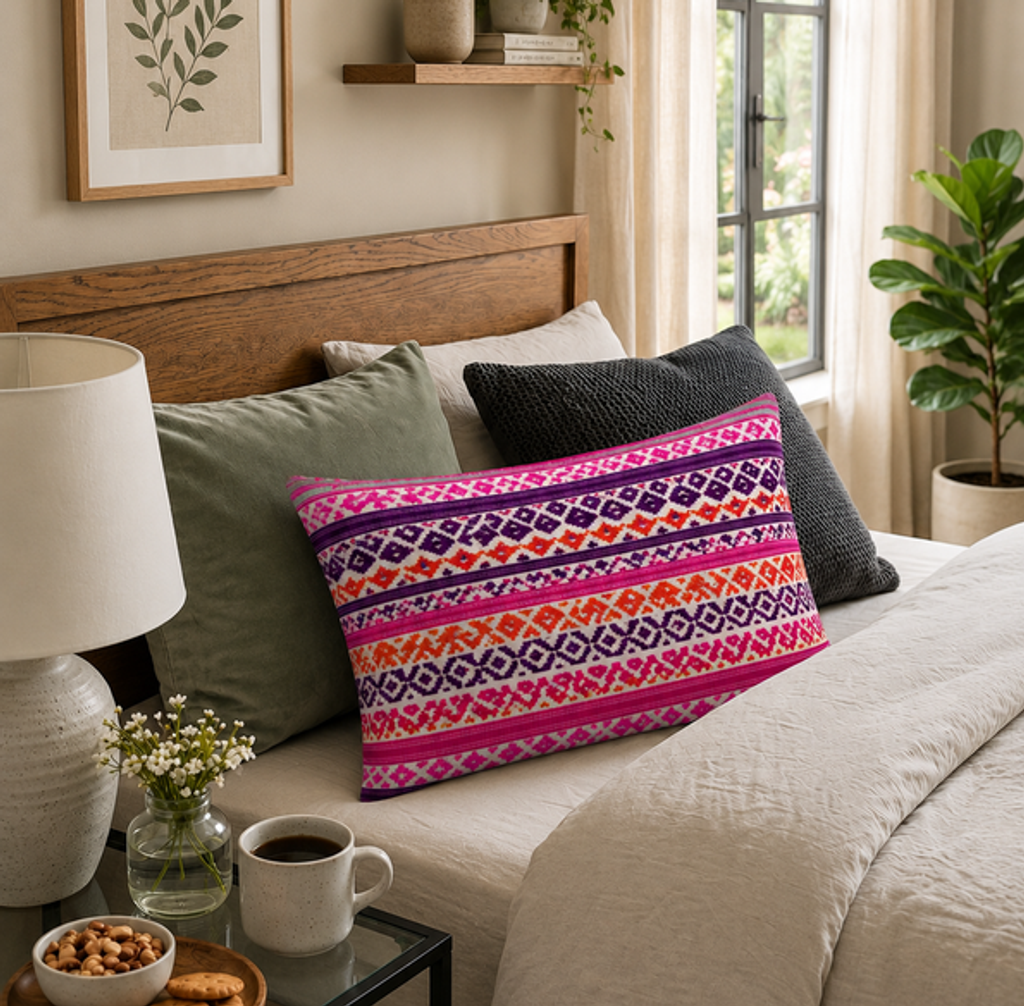 Multicolor Aztec Tribal  Rectangular Cushion Cover 12x18 Inches