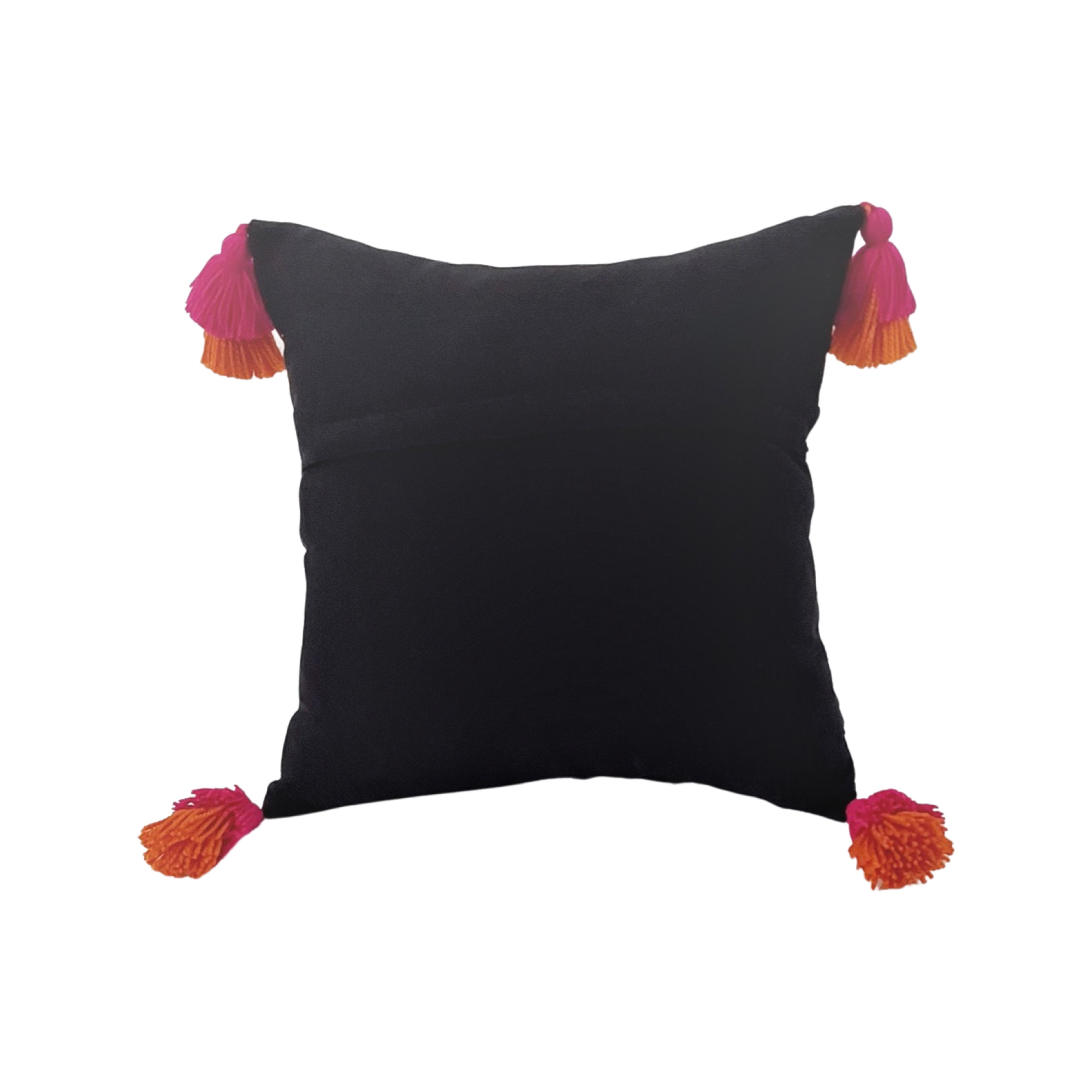 Black & White Stripes Bright Tassel Square Cushion Cover