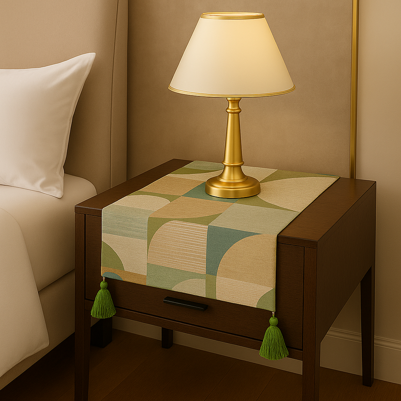 Miniatura: Abstract Harmony Multicoloured Table Runner |Nightstand, Bed Side Table Cabinet