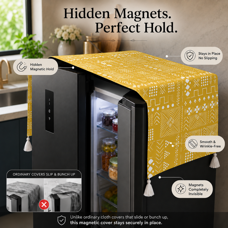 Minijatura: Fridge Cover Triple Door 100-250 L|Decorative Tassels|Tribal Fridge Top Cover