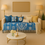 Thumbnail: Blue 4 Seater Sofa Cover With Tassels |Anti-Slip Slipcover for Living Room