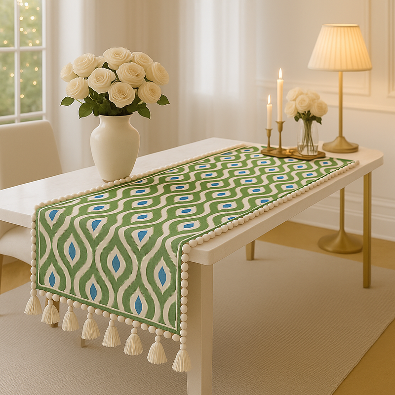섬네일: Azure Ikat Multicoloured Table Runner |Nightstand, Bed Side Table Cabinet